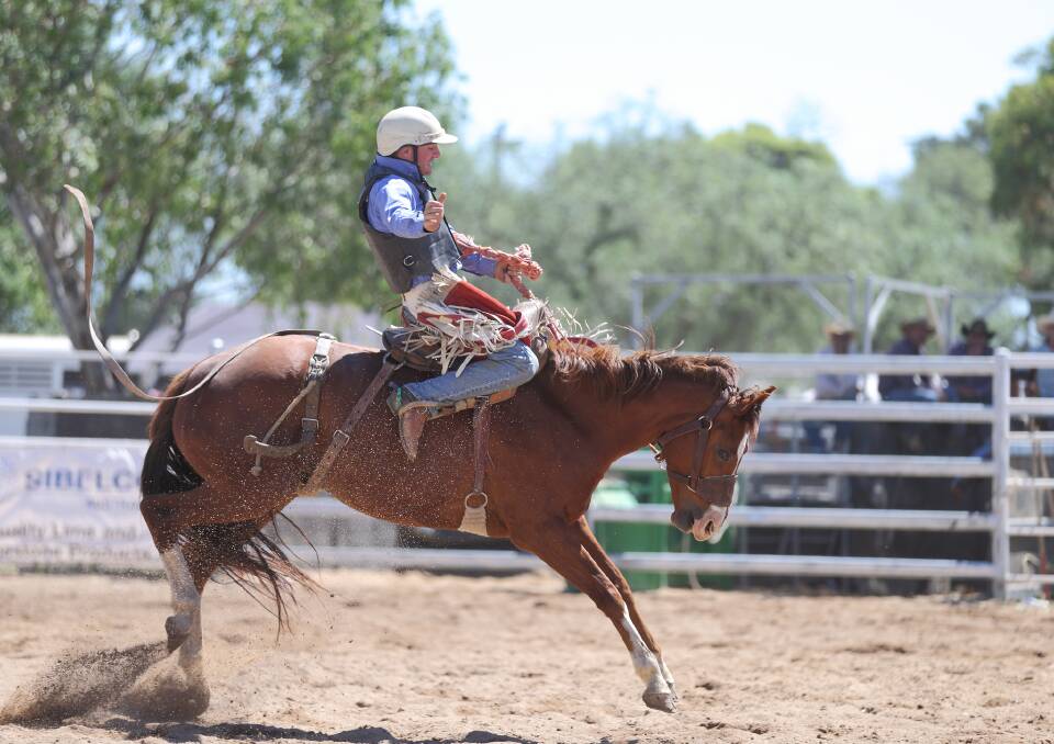 Young's Jack Perkins in action at the Harden Rodeo on the weekend. Photo: R S Williams Photography.