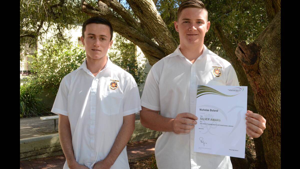HONOUR: Nick Boland will be the first student from Young High School to embark on the gold level of the Duke of Edinburgh Award program, with classmate Nathan Hislop, soon to follow.     (dukeed5)