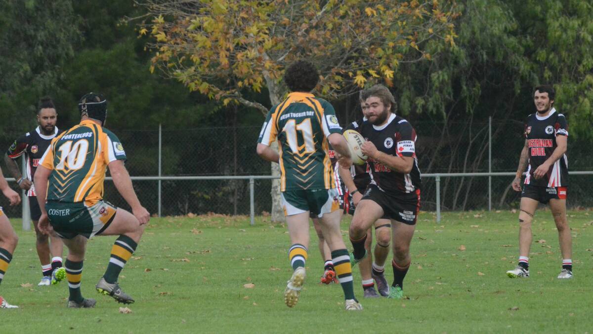 Young's Brett Campbell in action during Young's last home game. He earned Players Player for his efforts against Peak Hill on Saturday.