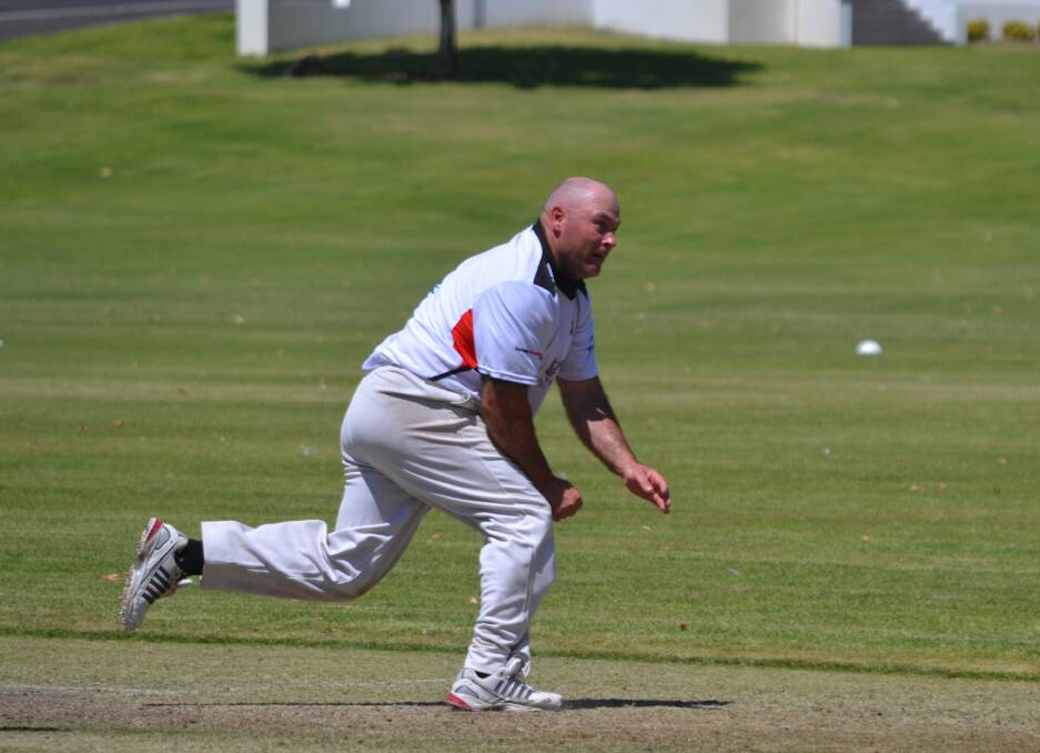 ACTION: Young captain Jason Hall in action against Cowra on the weekend.					 (cric151)