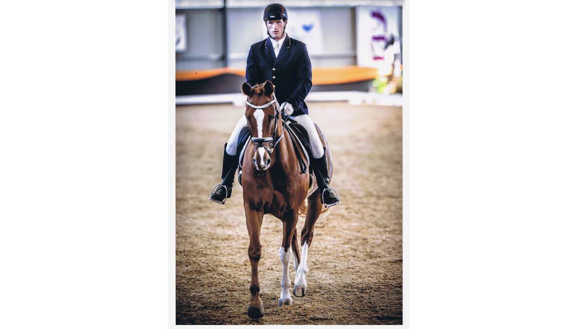 COMPETING: Young’s Tyler Kimber and his horse Kinnordy Gambado (Darby) competed at the recent Dressage with Altitude CDI event at Orange. 			      (sub)
