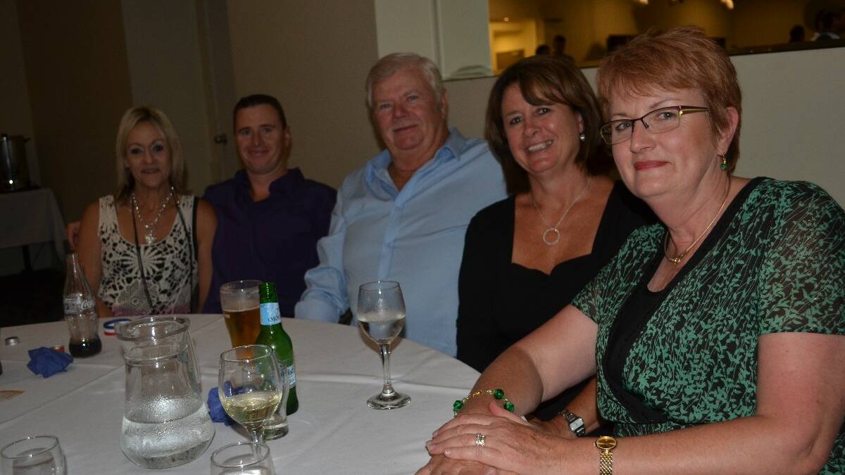 SPORTS DINNER: Naomi and Andrew Miller, Col and Trish Miller and Janet Ingram.