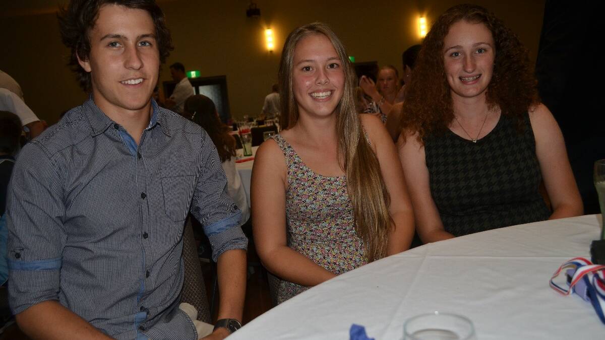 SPORTS DINNER: Tim Langfield, Jemma Long and Stacey Dorman.