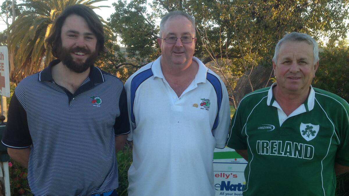 EVENT WINNERS: Winner of the NRL Challenge event was Cameron Jones, pictured with runner-up Darren O’Brien and third place Ian Tierney. 			(sub)

