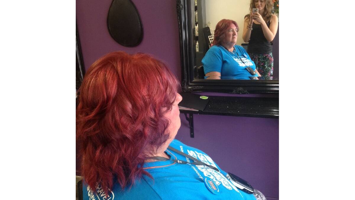 Marie Apps had her hair coloured for Shave for a Cure.