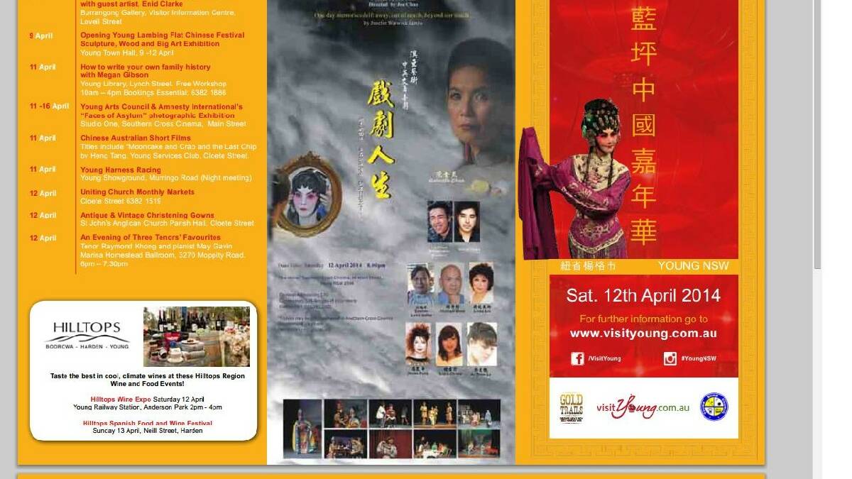 BRIGHT: The Lambing Flat Chinese Festival program released last week.