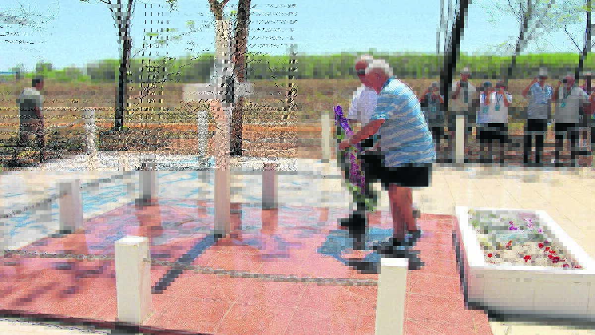 Robert McGlynn at the Australian memorial at Long Tan, Vietnam.