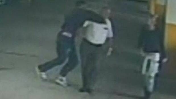 CCTV footage of Frank Carlino being attacked in a car park in Chester Hill. Photo: Channel Nine
