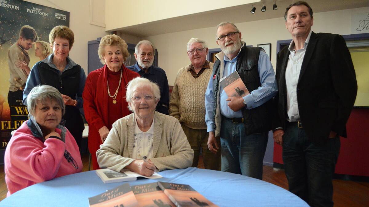 LAUNCH: Councillor Sandy Freudenstein (left), Carol Whyte from Lithgow, Clare Freudenstein, Russell Price, Garry Moore, David Gibson and Kim Johnson turned out to support Di Moore’s (second from left) book launch. 