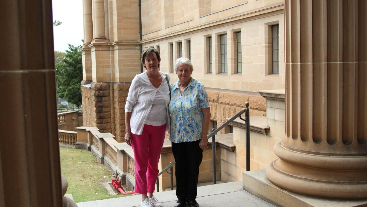 Young and District Greyhound Racing Club committee members Vicki Prest and treasurer Pam Grant at the parliamentary inquiry at Sydney in March.   	    