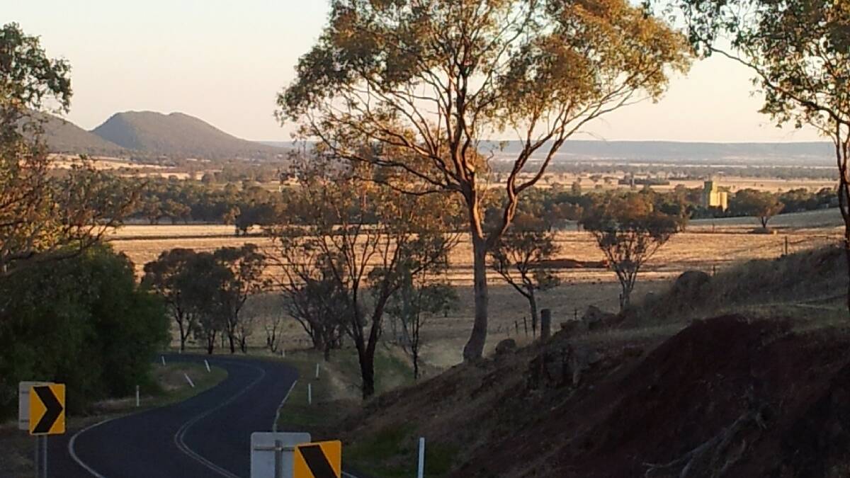 Across the valley from Wirrimah Road. 