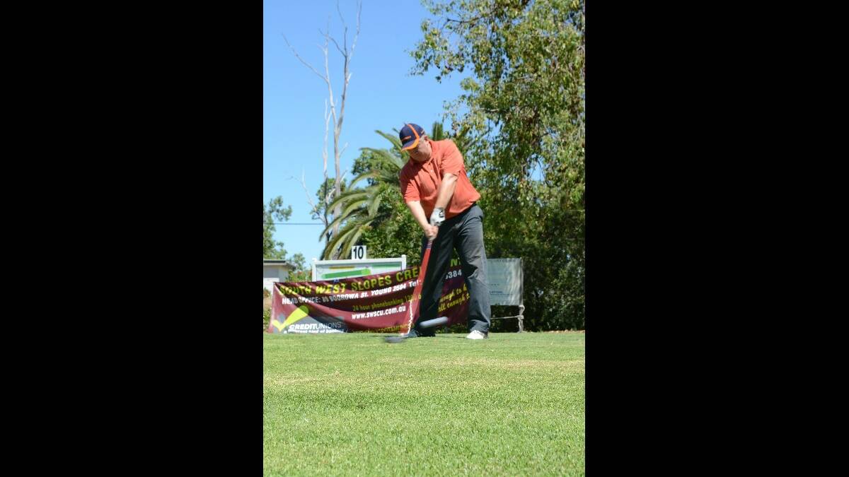 DRIVE: Luke Ismay from the Cootamundra Police side takes a swing.