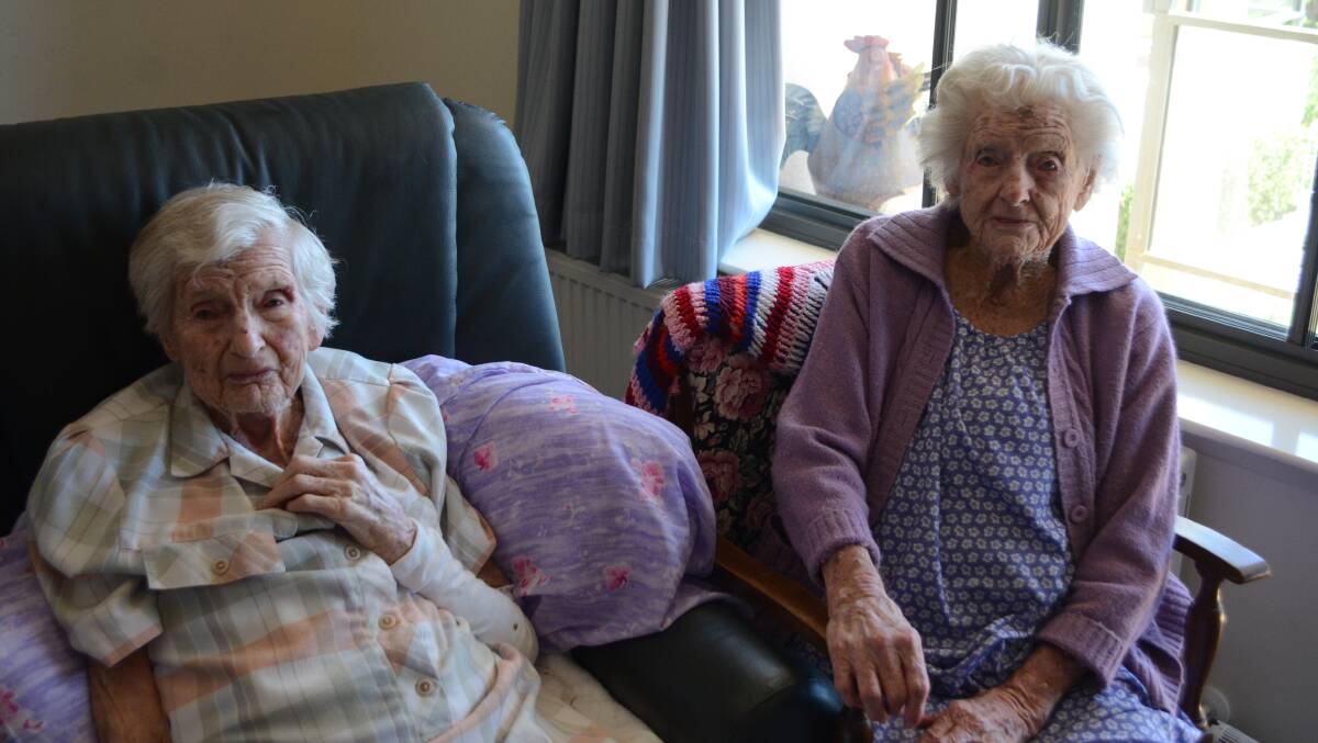 TWINS: Clare and Mavis together celebrating their 99th birthday.