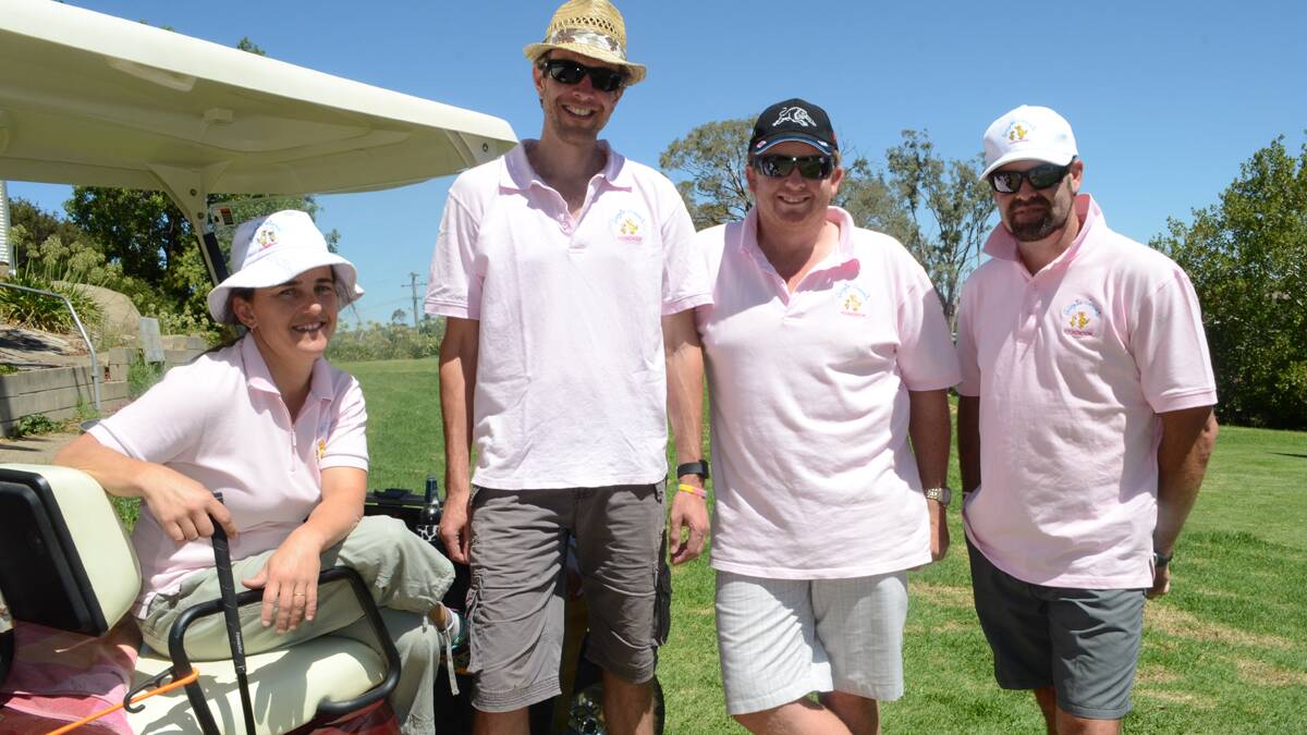 OUT IN PINK: From the Georgina Josephine Foundation, Emma Cockburn, Scott Murray, Peter Cockburn and Mark McCoy.