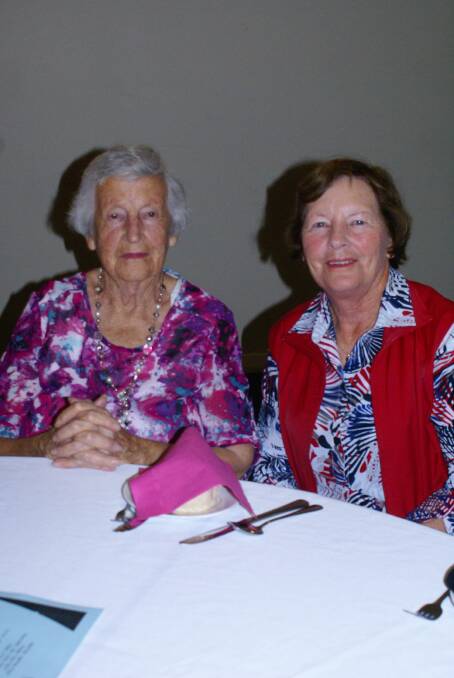 FUN: Marg Rosen and Carol Dingwall enjoying the Seniors Week luncheon.   