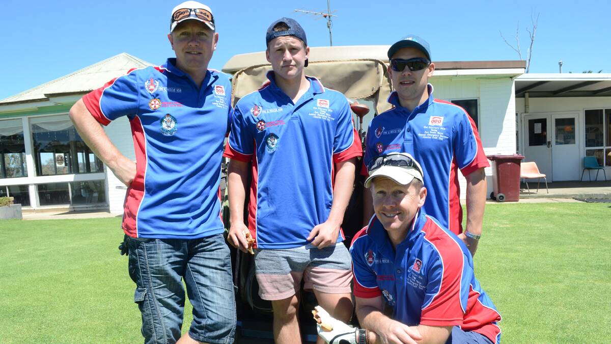 PARAMEDICS: You’ll find these blokes from the Young Paramedics team - Aaron Moloney, James and Nathan McEvoy and Ian Pollardout on the fairway every year, supporting their town.  
