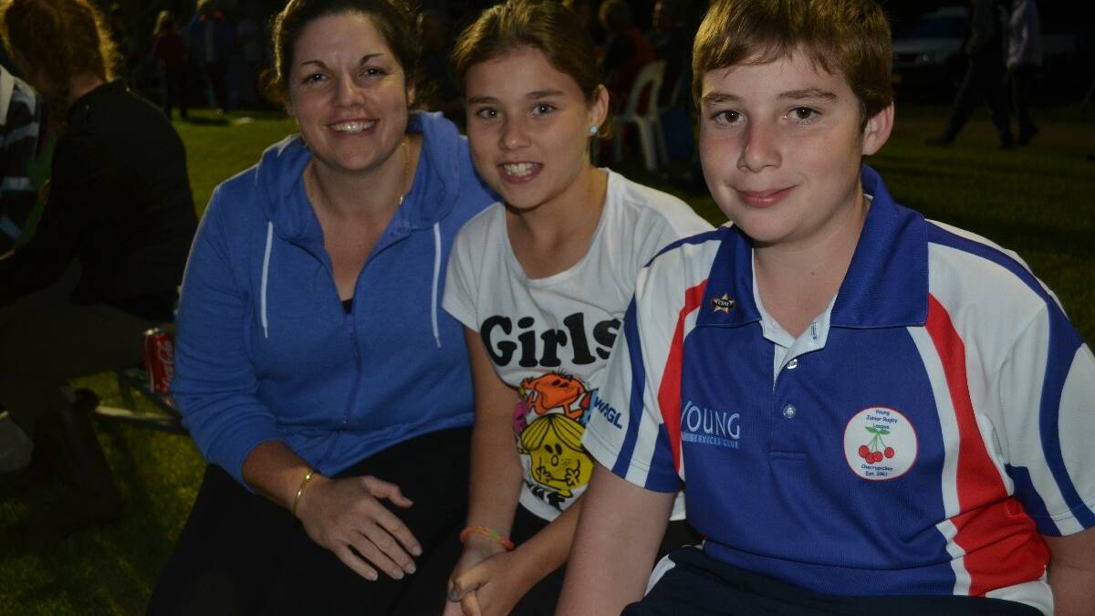 MEET THE ROBINSONS! Lisa, Imogen (10) and Brendon (15) Robinson scored themselves front row seats at the Carnival of Cups on Saturday night.