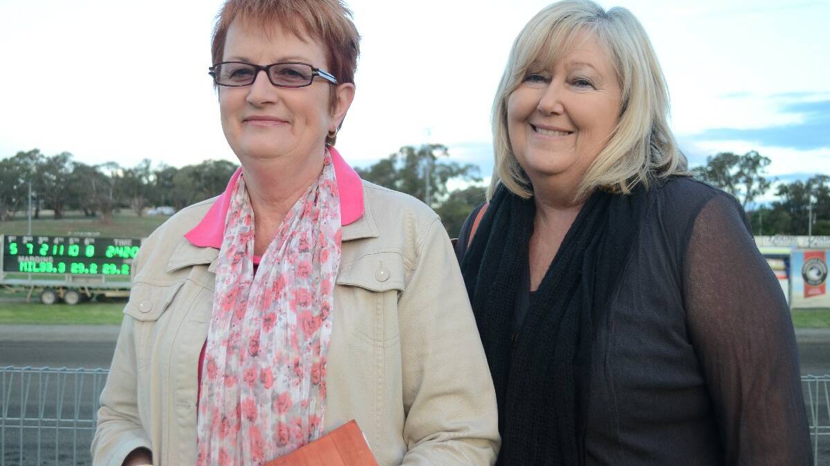 SUPPORT: Janet Ingram and Anna Vlatko show their support for the Young Harness Racing Club by attending Saturday's Carnival of Cups.