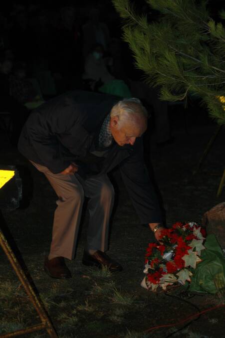  Wreaths were laid at the memorial beneath the pine tree memorial.