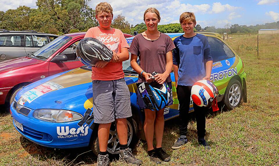 GO TIME: Wagga's Will Cronk, Young’s Ashley Seery and Wodonga's Lochlan Reed prepared for Wagga and Distict Car Club's Rosewood event. 