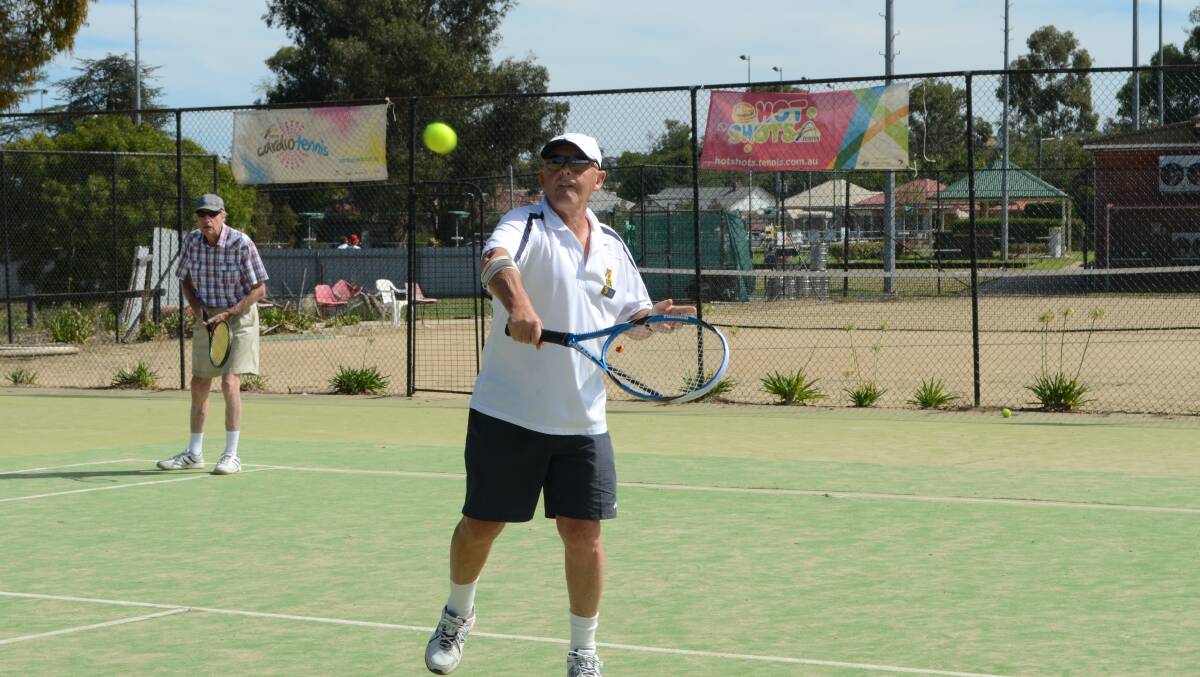 VISITOR: Doug Carney of Canberra travelled to Young and played some social senior tennis last week.
