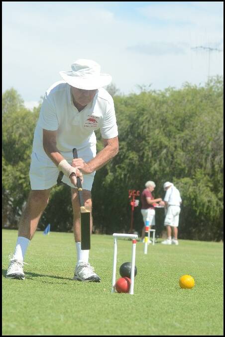 Carnival in full swing: The Young Croquet Club had a good roll up of out-of-town players for their annual autumn croquet carnival. Player Sandy Coults from Forster was in top form for the four-day competition.