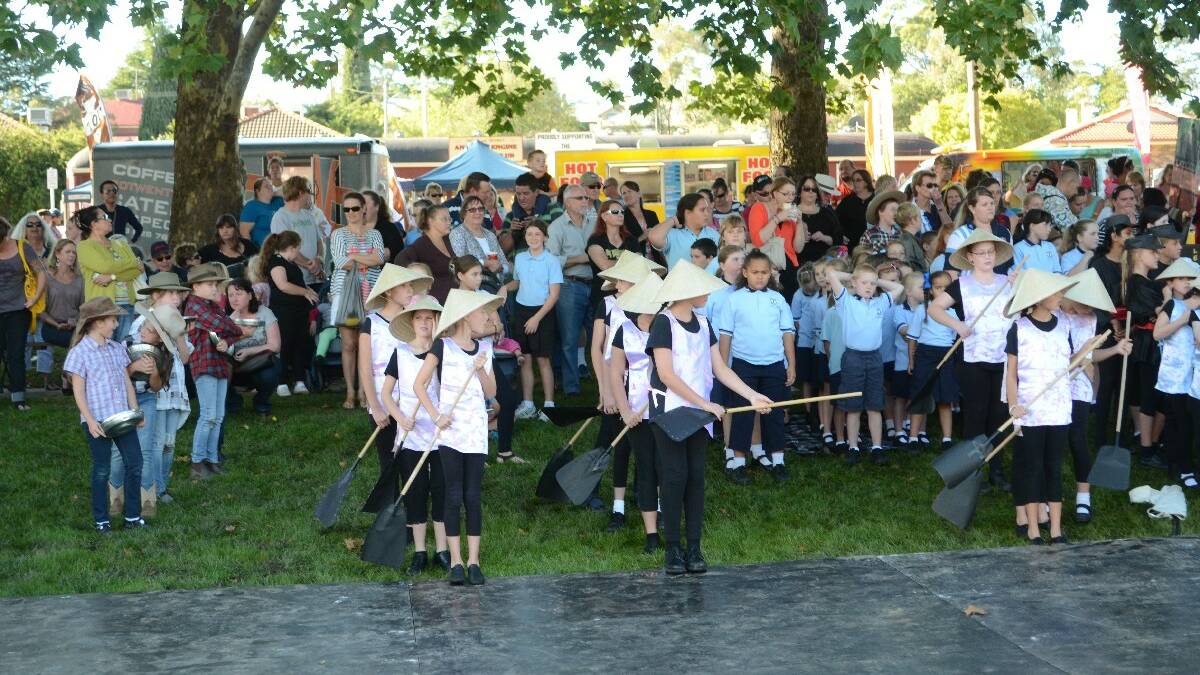ENTERTAINMENT: St Mary’s Primary School performed a riot reenactment in front of the crowd as part of Future Faces. 