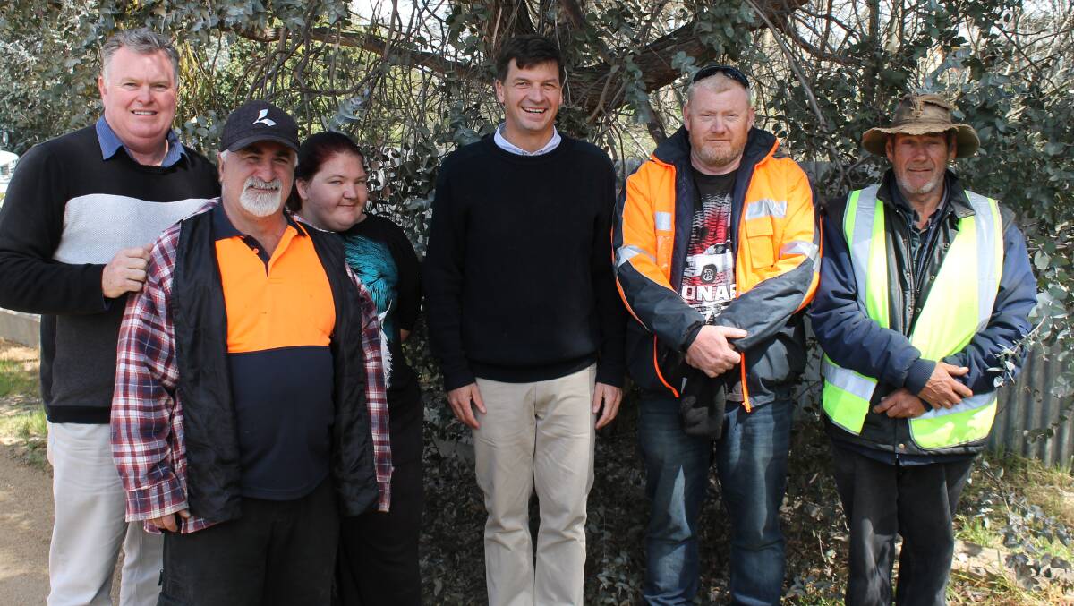 NEW PROGRAM: Federal Member for Hume Angus Taylor with some locals involved in the new jobactive program. 