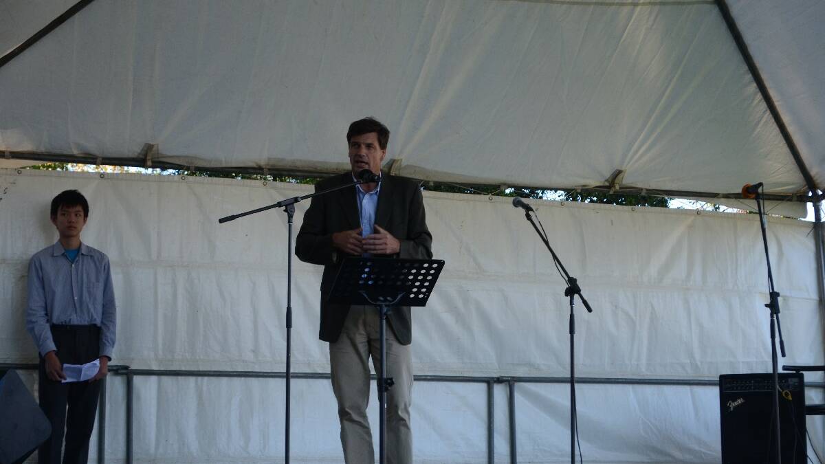 OPENING: Federal Member for Hume Angus Taylor opens the festival.