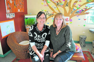 GOODBYE: Annette’s Place Childcare Centre’s new director Kathryn Simpson sadly bid farewell to friend and former director Wendy Forster last Wednesday.