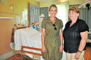 FUNDRAISER: Pip Crichton and Health Service manager/midwife Sandra Groat are thrilled money raised from the Royal Easter Show women’s luncheon will go towards the purchase of an updated bed for the Young District Hospital’s labour ward.