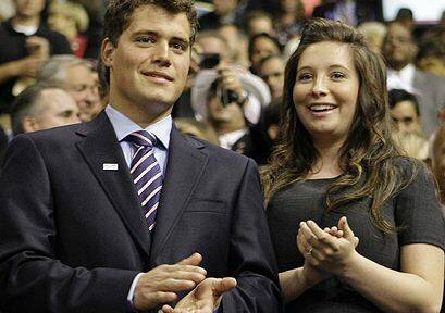 Happier times: This 2008 photo shows Bristol Palin and Levi Johnston at a Republican convention. Pic: AP