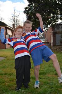 Local brothers Thomas (pictured right) and Jack McIllhatton (left) will appear on The Footy Show this Sunday morning in the segment ‘Freddy’s pass off.’