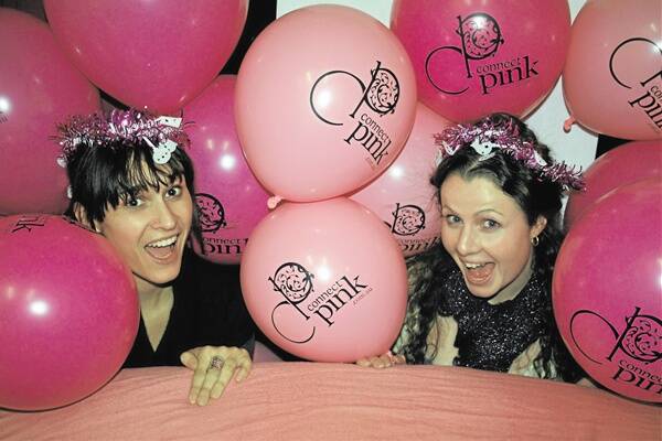 READY: Young Witness journalists Chloe Booker and Christine Speelman go all out for the launch of ConnectPink today. Photo: Ellie Hawkey