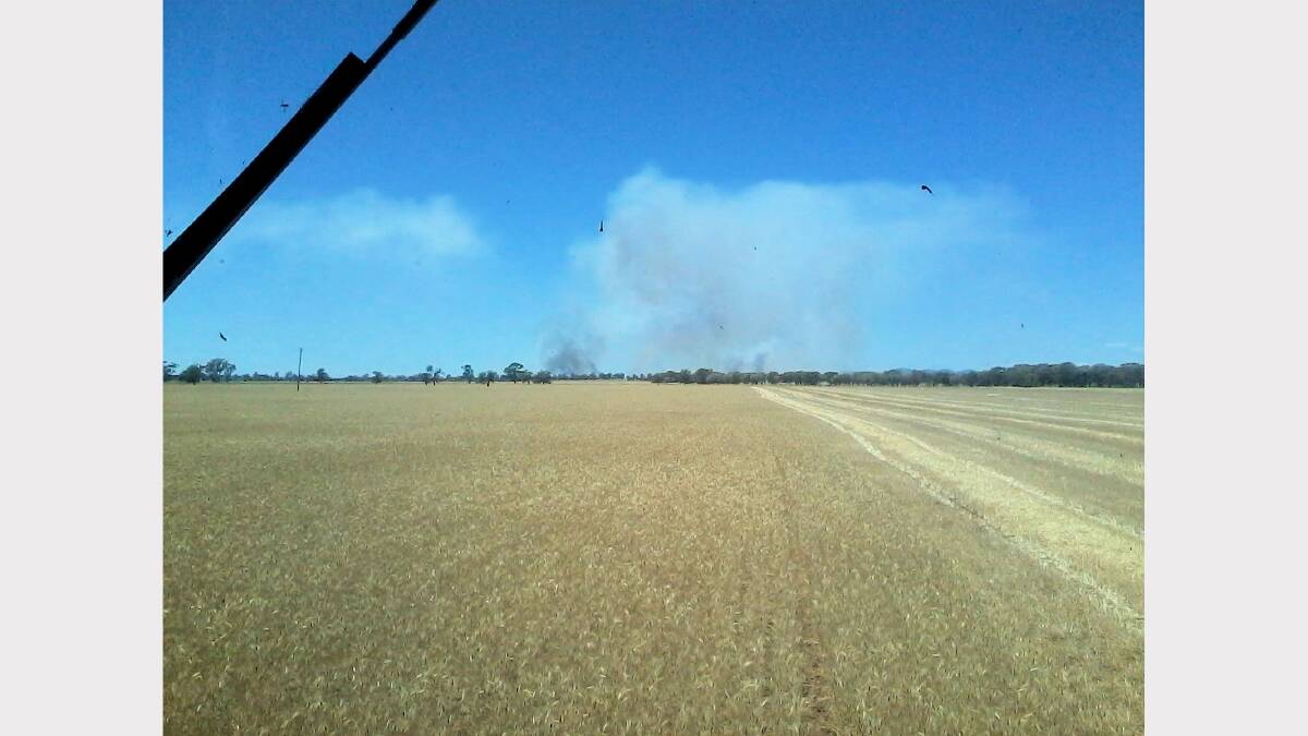 View from header...fire ahead in Narromine Photo: KAREN WALLACE