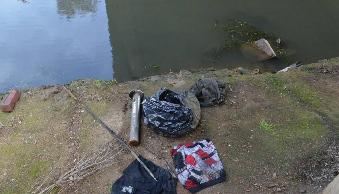 SEARCH: Items pulled out from the creek during the search.