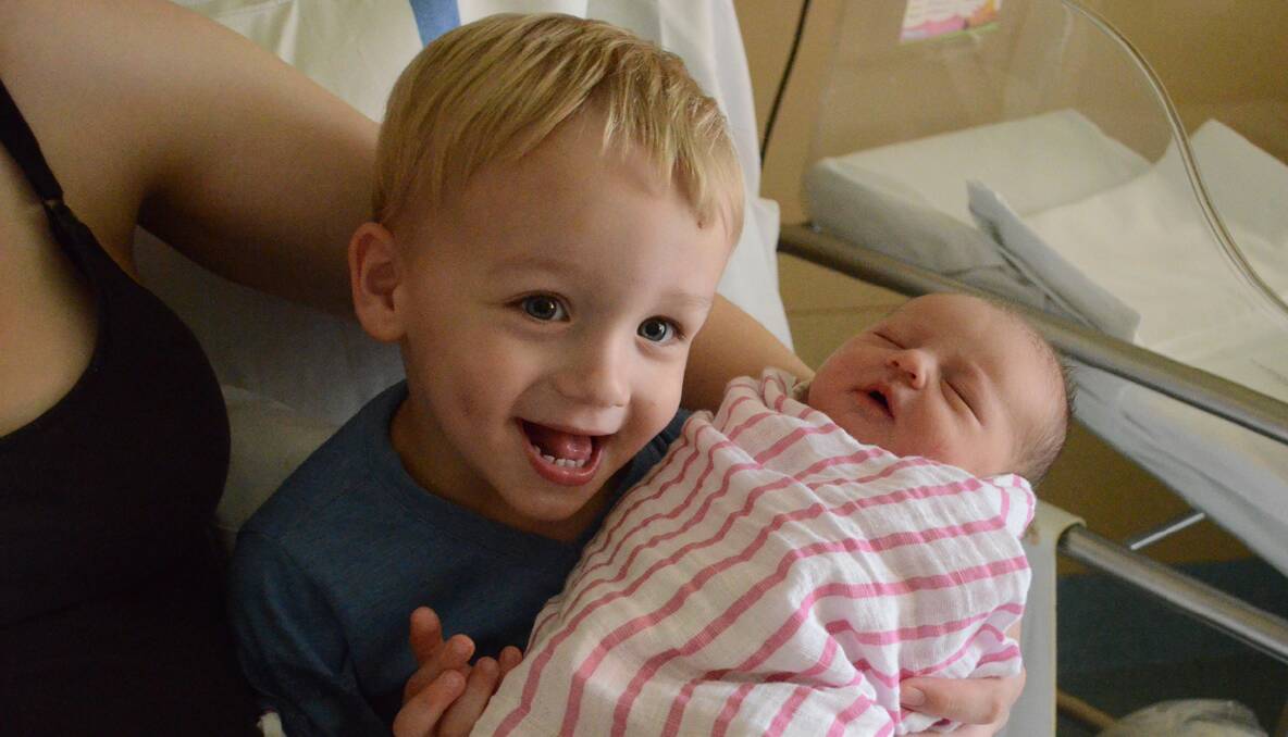 Indianna Harper Jeanie Brown was born at Young District Hospital on December 29 at 9.48am weighing 3470 grams and measuring 50 centimetres. She is the daughter of Danielle and Jason Brown of Young. She is pictured with big brother Hunter.