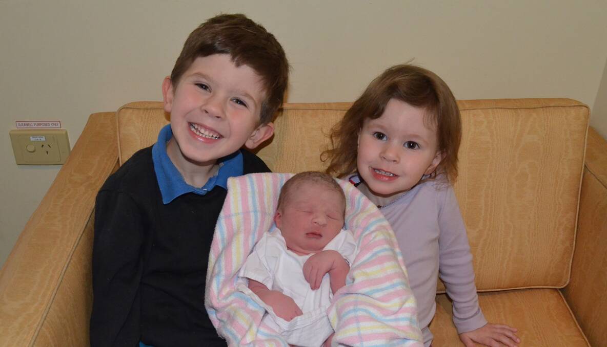 Lukas Robert Hambrook was welcomed to the world at 6.30am on July 23 by parents Jess and Craig Hambrook of Young. Lukas was born weighing 3030grams (6lb 11oz) and measured 51.5 centimetres. He is pictured with big brother and sister Jordan and Makayla.