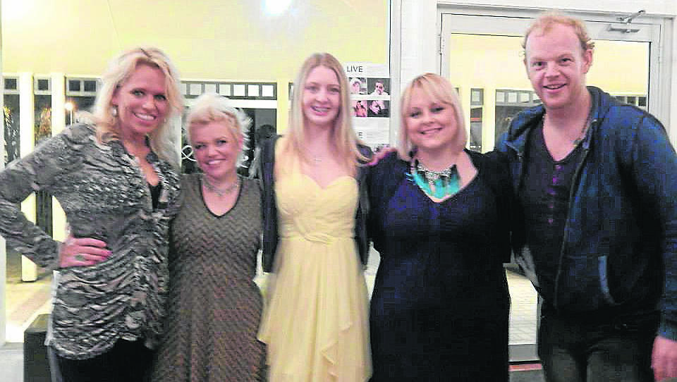 LEFT: Beccy Cole, Libby O'Donovan, Sami Cooke, Lyn Bowtell, and Sean Rudd are pictured at the Beccy Cole show held at The Abbey ACT. (sub)