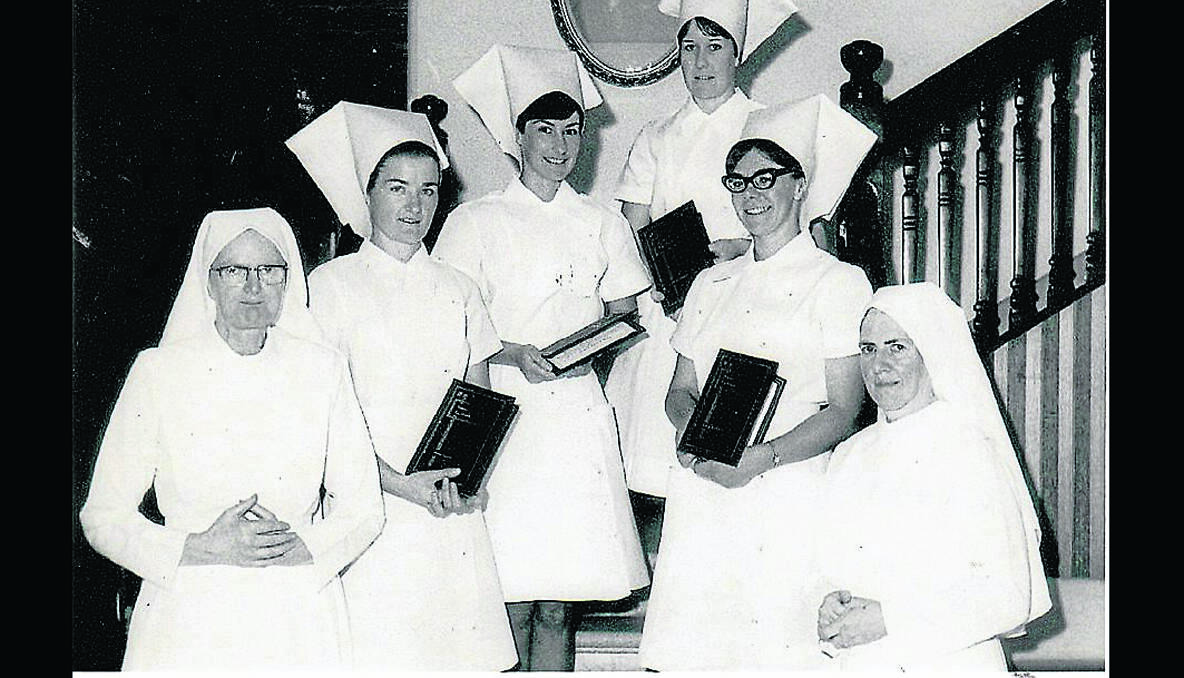 REUNION: Young’s nurses and nuns in 1968 included (from left to right) Sister M. Alphonsus, Mary Keane, Yvonne Davis, Joy Greenwood, Virginia Roles and matron Sister M. Jude.                                                                                     (sub)