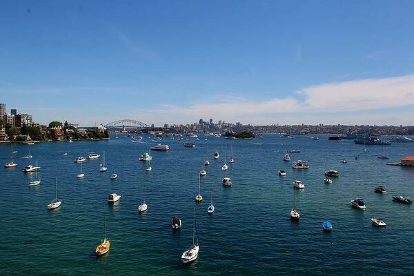 Sydney Harbour prepares for the Fleet Review. This view from Potts Point. Photo: Danielle Smith