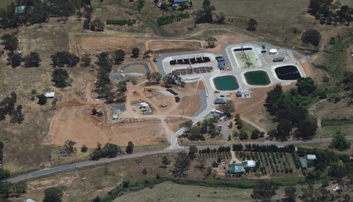 ODOURS FROM THE EDGE OF TOWN: A look at the Young Sewage Treatment Plant from above.                    