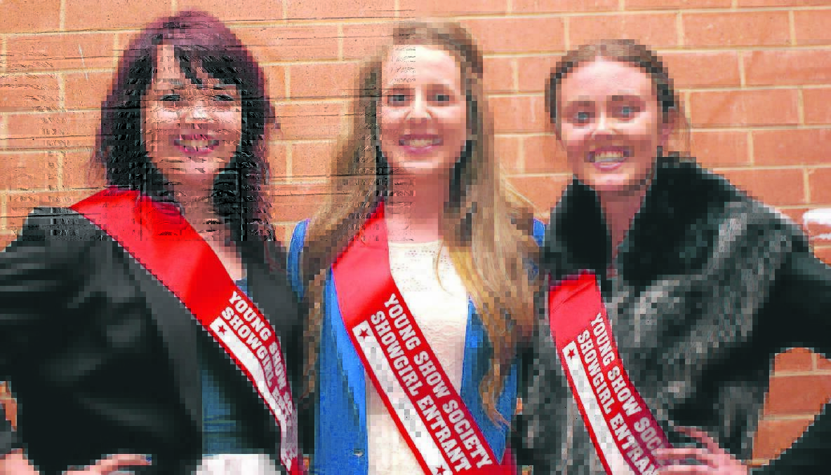 ENTRANTS: Bridget Kerr, Madison Brown and Jane Maloney were guests of honour at the recent Miss Young Showgirl meet and greet night at Young Showground. 