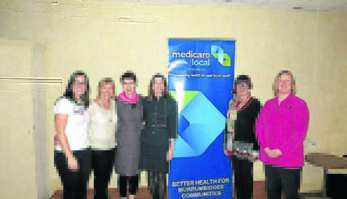 ALL ABOUT HEALTH:Jean Hailes, project officer Meggan Jenkins, Murrumbidgee Medicare local primary health nurse Kay Nash, Cathy Kerr of Murrumbidgee Local Health, local GP Dr Fiona Gleeson, Jean Hailes gynaecologist Dr Elizabeth Farrell AM and Dr Judith Nall-Bird of the Boorowa Street practice. 