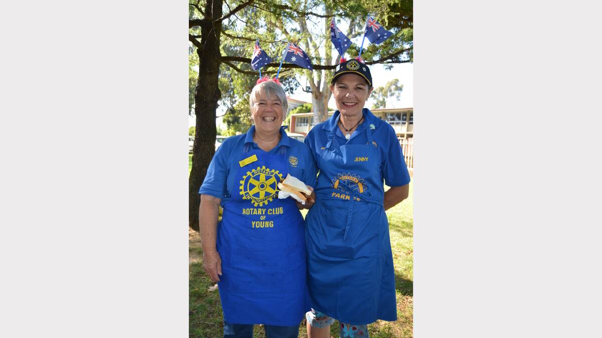 HAPPY VEGEMITES: Di Lincoln and Rotary President Jenny Somerset.