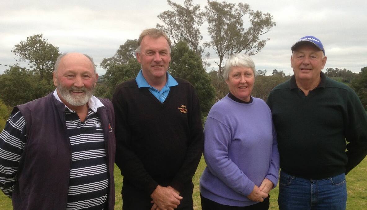 SCRATCH WINNERS: The scratch winners of the Richard Mellish CGU South West Par 3 Championships were Col Blizzard in C Grade, Grant Harding in A Grade, and Hellen Spencer and Pud Smithers in B Grade.   