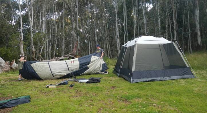 PITCH A TENT: Tents in Federal Falls campground. Photo: DEBBY MCGERTY/DPIE