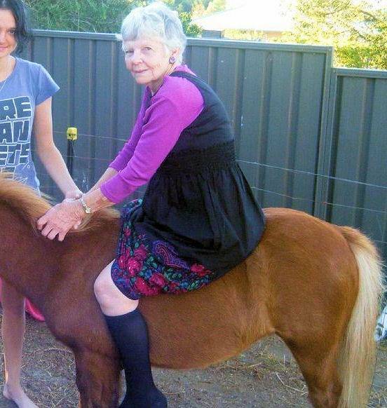 Daphne on Honey the pony in 2010. Picture: Supplied