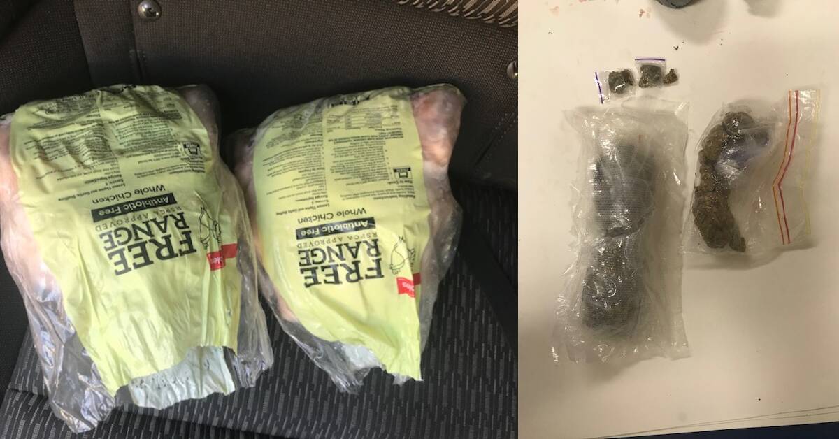 The cannabis was hidden inside these frozen chickens. Pictures: NT Police.