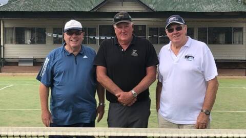 Committee members David Robinson (left) and Ray Kinlyside (right) are working hard with Colin Maher (centre) on the 100 year celebration of Young Tennis Club. Photo by Rebecca Hewson